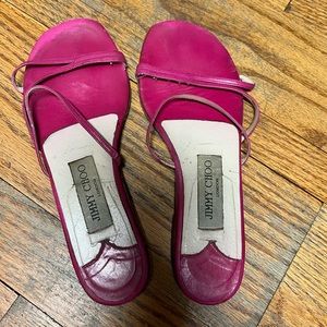 Jimmy Choo - hot pink - flat sandals - size 6